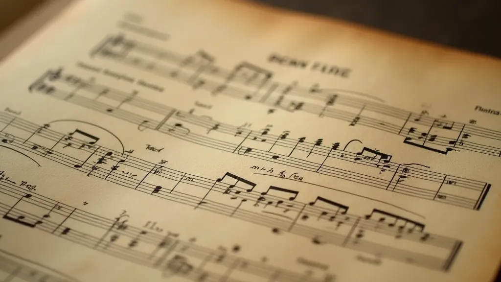 Vintage film score sheet