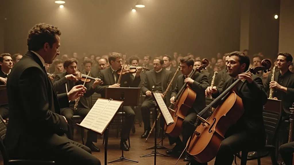 Vintage film scoring session