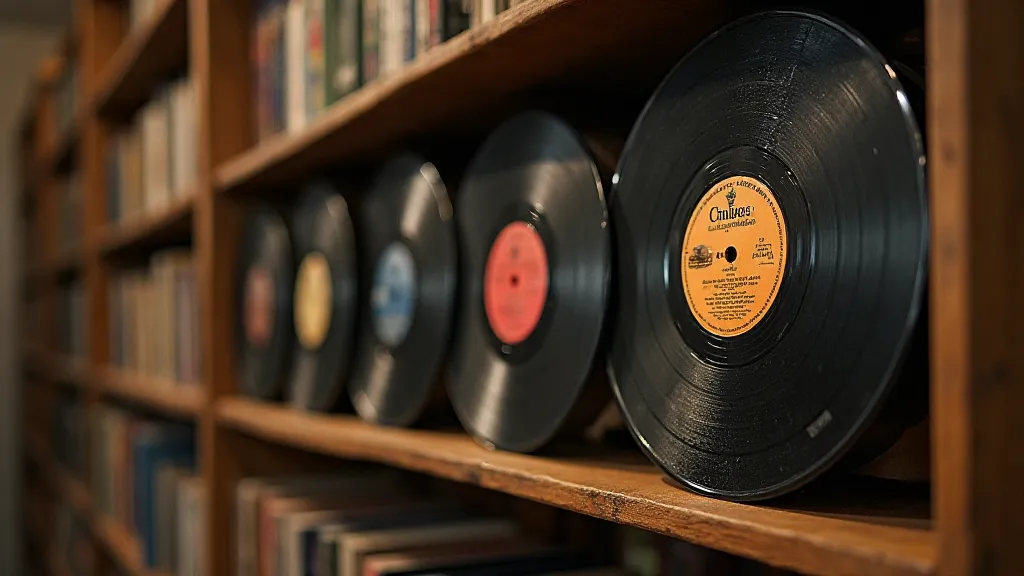 Vintage vinyl record collection
