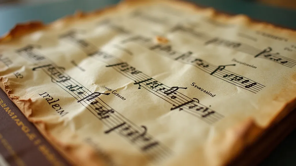 Vintage sheet music detail